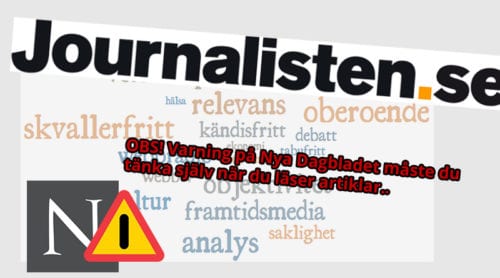 Branschtidningen Journalisten föreslår att Nya Dagbladet censureras i centrala “mediefilter”