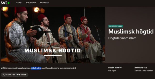 SVT - muslimsk högtid eid al-adha - 6 juni