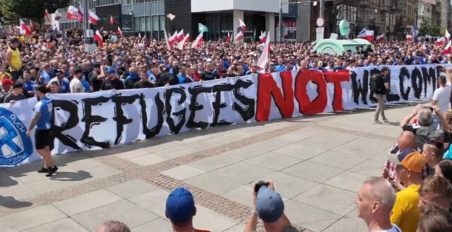 Polen protester mot invandring 19 juli 2025