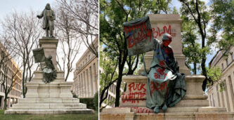Trump återställer staty riven av BLM-anhängare