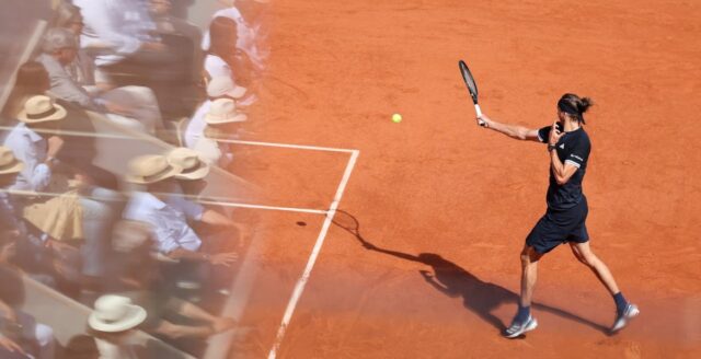 Alexander Zverev under finalen i Franska öppna.