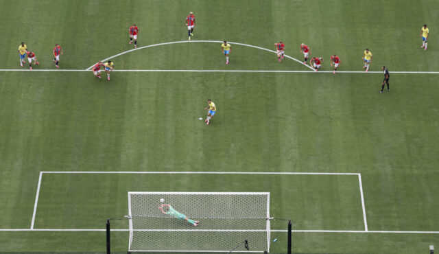 Fotbolls-VM 2026 Norge Brasilien straff miss
