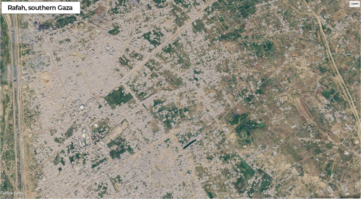 Satellitbild över södra Rafah 2026