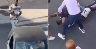 Migranten slog sönder bilar – här ledsnar italienarna och ger honom stryk