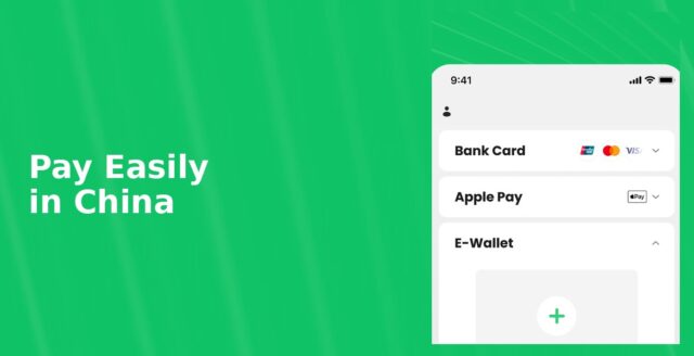 Officiell reklambild för Tencents betalapp TenPayGo, med texten Pay Easily in China och appens betalningsskärm.