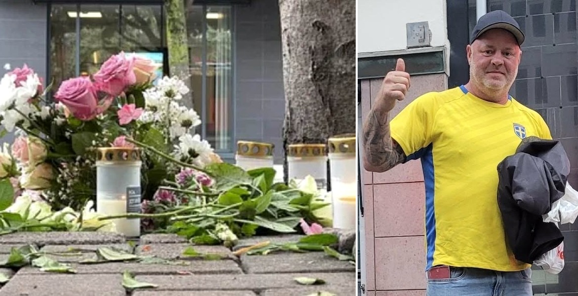 Minnesplatsen i Karlstad till vänster och Mattias, 48, till höger.