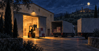 Vinkupp i Toscana – tjuvarna lastade bytet med företagets egna truckar